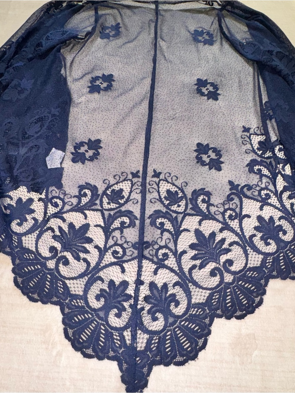 Maurices Navy Lace Floral Kimono Cardigan - Picture 14 of 15